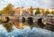 Amsterdam canal Singel with typical dutch houses, Holland, Netherlands