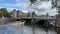 Amsterdam canal Singel with typical dutch houses and houseboats