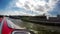 Amsterdam canals boat sunroof slow motion trip sky view