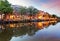 Amsterdam Canals West side at dusk Natherlands