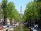 Amsterdam center - canal Groenburgwal with church Zuiderkerk