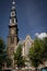 Amsterdam church tower architecture canal Holland river