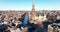 Amsterdam city center aerial drone view of the Westerkerk and the Jordaan urban area in the city center of Amsterdam