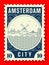 Amsterdam City Line Style Postage Stamp Design