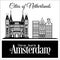 Amsterdam - City in Netherlands. Detailed architecture. Trendy vector illustration.