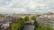 Amsterdam Cityscape above Canal on a Cloudy Day, Aerial Forward