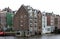 Amsterdam cityscape with houseboats in April, 2016