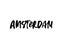 Amsterdam handwritten ink pen vector lettering