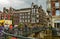 Amsterdam, Holland. August 2019. The bridges, decorated with brightly colored flowers, are a reference point for tourists to take