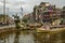 Amsterdam, Holland. August 2019. The large tourist boats that crowd the canals of the historic center: they move all day