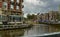 Amsterdam, Holland. August 2019. The large tourist boats that crowd the canals of the historic center: they move all day