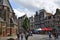 Amsterdam, Holland. August 2019. The old church square is a glimpse of the picturesque old town: several bars and restaurants