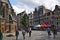 Amsterdam, Holland. August 2019. The old church square is a glimpse of the picturesque old town: several bars and restaurants