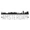 Amsterdam Holland City. Skyline Silhouette City Design Vector Famous Monuments.