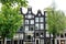 Amsterdam, Holland, Europe - buildings facade between two trees