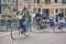 Amsterdam, Holland / March 24, 2016 - Most traffic in Amsterdam in on bicycles