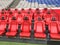 Amsterdam / Netherlands - 10 25 2018 : Interior view of Amsterdam Ajax Football Arena leather car mercedes seat