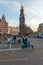 AMSTERDAM, NETHERLANDS - APRIL 3, 2008: Muntplein square and The