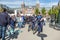 Amsterdam , Netherlands - April 31, 2017 : The handhaving police department having a look in the streets of the city