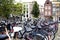 AMSTERDAM; THE NETHERLANDS - AUGUST 16; 2015: Lots of bicycles p