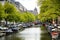 AMSTERDAM; THE NETHERLANDS - AUGUST 18; 2015: View on Leidseplein, beetwen Zieseniskade street and Lijnbaansgracht street from br