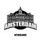 Amsterdam, Netherlands, black and white logo