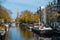 Amsterdam Netherlands, canals of Amsterdam during Autumn fall season