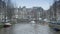 AMSTERDAM, THE NETHERLANDS - JANUARY 22, 2015: Canal and historic houses at Herengracht