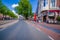 Amsterdam, Netherlands - July 10, 2015: Typical charming streets with traditional Dutch buildings on both sides, nice