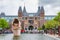 AMSTERDAM, NETHERLANDS - JUNE 25, 2017: View of the Rijksmuseum Dutch national museum of arts and history in Amsterdam..