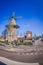 AMSTERDAM, NETHERLANDS, MARCH, 10 2018: Gorgeous outdoor view of De Gooyer Windmill - the tallest wooden mill in the