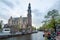 Amsterdam, Netherlands - May 6, 2015: People at Westerkerk (Western Church) in Amsterdam