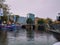 Amsterdam, Netherlands - November 01, 2019: view on the city architecture from channel boat at the autumn weather