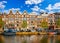 Amsterdam Netherlands. Traditional brown house at coast