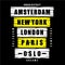 Amsterdam,new york, paris urban district graphic vector denim vintage