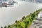 Amsterdam panoramic view from an a\\\'dam lookout observation tower