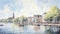 Amsterdam Reflections: Impressions of the Scenic AI-Generated Amstel Waterfront