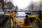 Amsterdam. Romantic Canal Yellow Bike