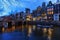 Amsterdam\'s canal at night