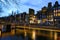 Amsterdam\'s canal at night