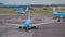 Amsterdam, Schiphol Airport. KLM Boeing 737 are moving to the runway