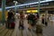 Amsterdam Schiphol Netherlands August 2018, airport with passengers during vacation season in the Netherlands on the