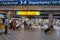 Amsterdam Schiphol Netherlands August 2018, airport with passengers during vacation season in the Netherlands on the