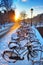 Amsterdam snow bicycles