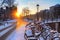Amsterdam snow sunrise