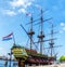 The Amsterdam, three-masted ship, clipper ship, replica, Dutch East India Company ship, Maritime Museum, Amsterdam, Holland,