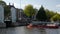 Amsterdam tour boat crosses Oosterdok