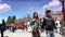 AMSTERDAM :tourists walk on the street near sign outside Rijksmuseum.4k,UHD, real time