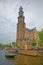 Amsterdam Westerkerk old church in Prinsengracht street