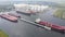 Amsterdam Westpoort, 11th of July 2021, The Netherlands. Evos Amsterdam petroleum tanker port harbour aerial drone view.